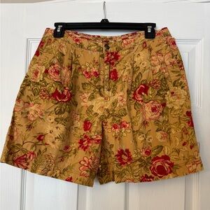 Vintage 90s Liz Claiborne Lizsport Floral Cotton Shorts Woman’s Size Petite 8